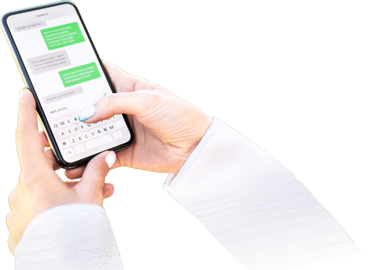 Clinic team member replying to a patient on WhatsApp