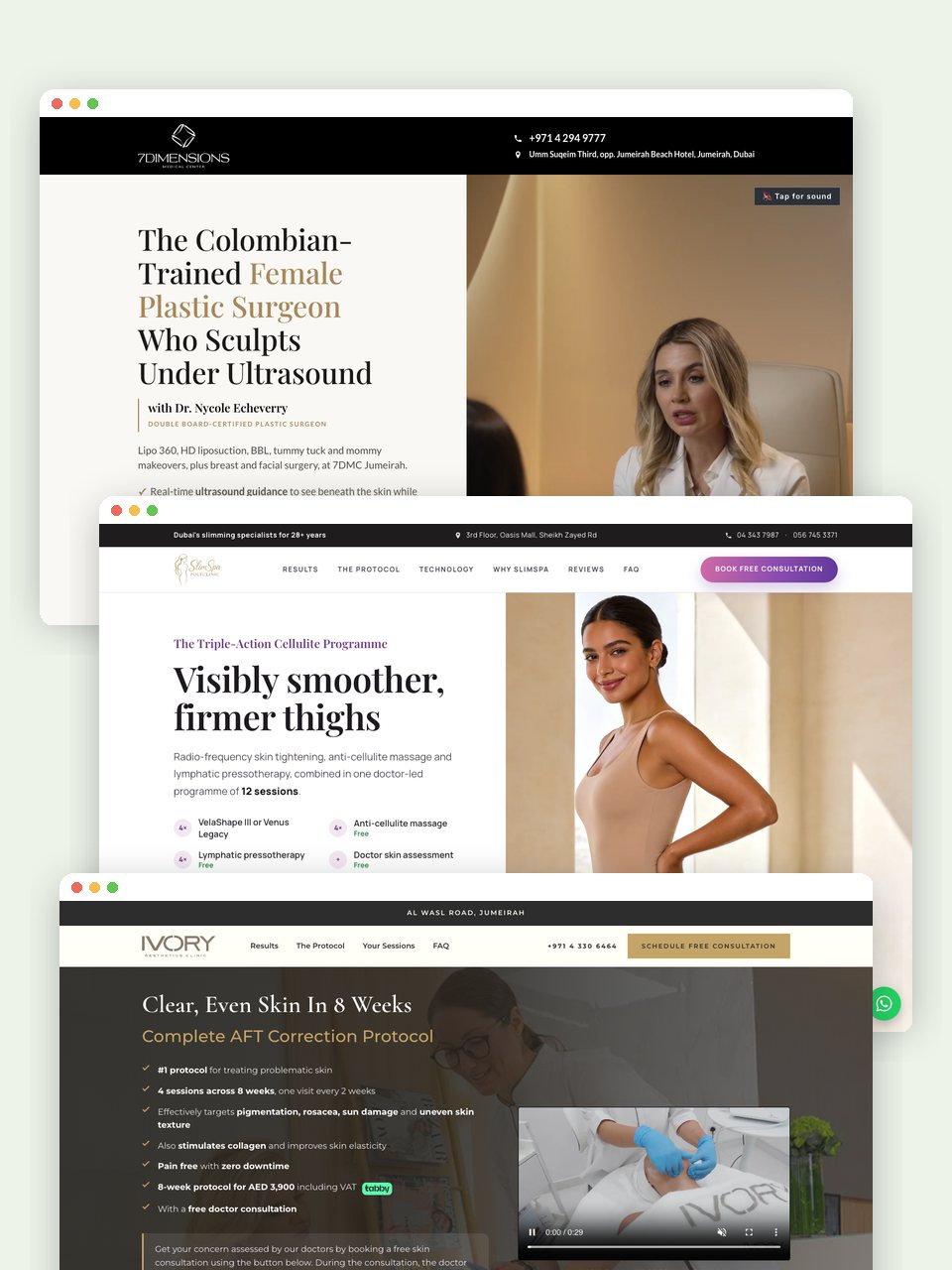 Clinic landing pages designed by MedSpa Marketing