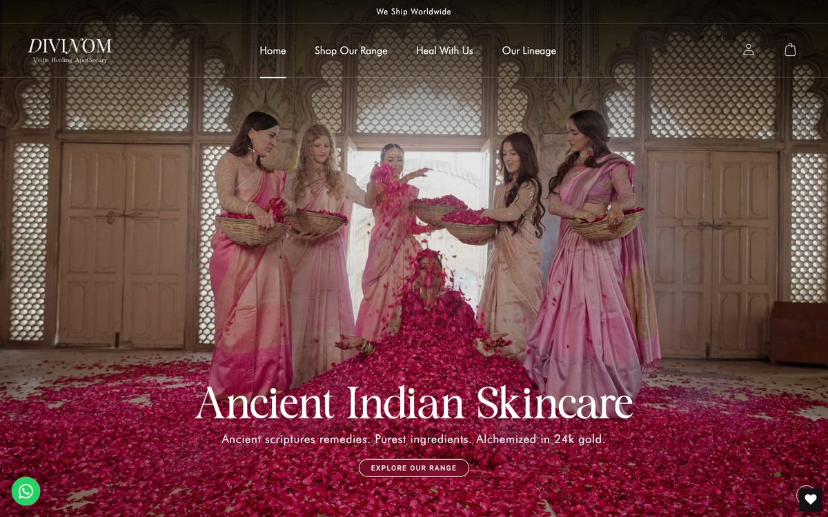 Ecommerce website design for Divinom, designed by MedSpa Marketing